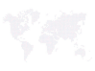 Color dotted map of World.