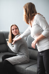 Screen time fight - teenage daughter unhappy about her mother limiting her screen time on a tablet...