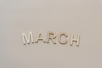 background with the word march on paper