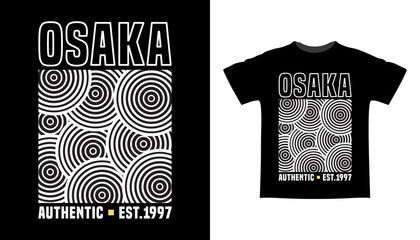 Osaka typography with abstract shapes t-shirt design