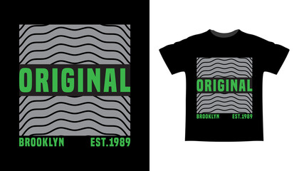 Original brooklyn typography with abstract shapes t-shirt design