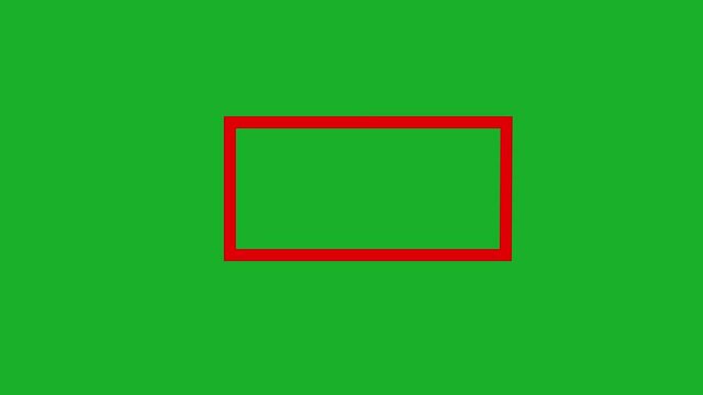 Red rectangle animating on green screen background