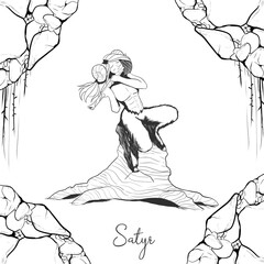 Handraw illustration of Satyr | Greek Mythology