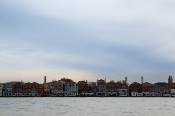 Venetian houses in row. Venice minimal landscape, Italy