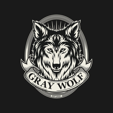 Wolf head logo design vector illustration