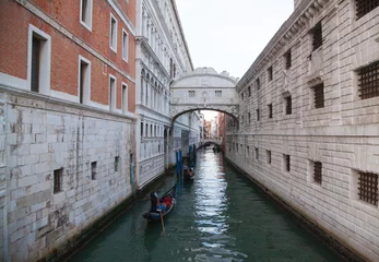 Fotobehang Brug der Zuchten Bridge of Sighs day view, Venice. Venetian landmark.