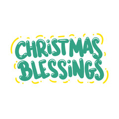 christmas blessings quote text typography design graphic vector illustration