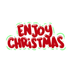 enjoy christmas quote text typography design graphic vector illustration