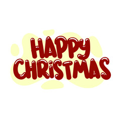 happy christmas quote text typography design graphic vector illustration