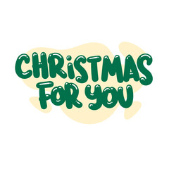 Naklejka premium christmas for you quote text typography design graphic vector illustration