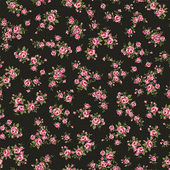 Seamless pattern with a beautiful bouquet of roses,
