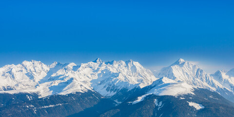 Alpine Mountain Peaks Panorama in South Tyrol, Italy.