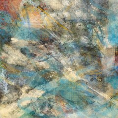 Abstract Mixed Media Layered Colorful Background