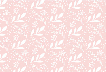 Obraz premium 白のミモザの花柄のピンク背景の壁紙 