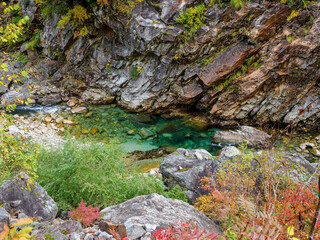 北アルプス黒部峡谷下の廊下