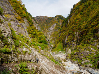 北アルプス黒部峡谷下の廊下