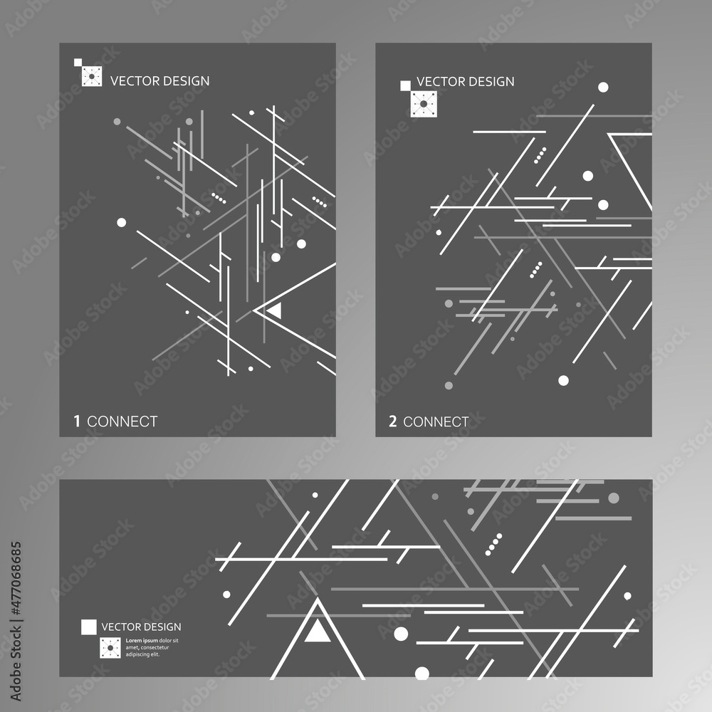 Poster Triangle vector abstract background. Geometric lines minimal layout. Cover modern style