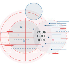 Abstract digital technology background with circles and lines. Vector futuristic structure elements. Dynamic pattern on white background