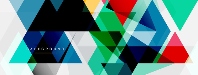 Mosaic triangles geometric background. Techno or business concept, pattern for wallpaper, banner, background, landing page