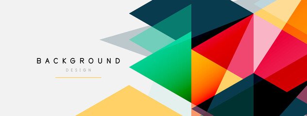 Obraz premium Mosaic triangles geometric background. Techno or business concept, pattern for wallpaper, banner, background, landing page