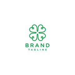 Clover Leaf Logo Design with Simple Lines