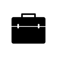 Businessman briefcase icon. Office worker element. Black silhouette. Simple design. Vector illustration. Stock image. 