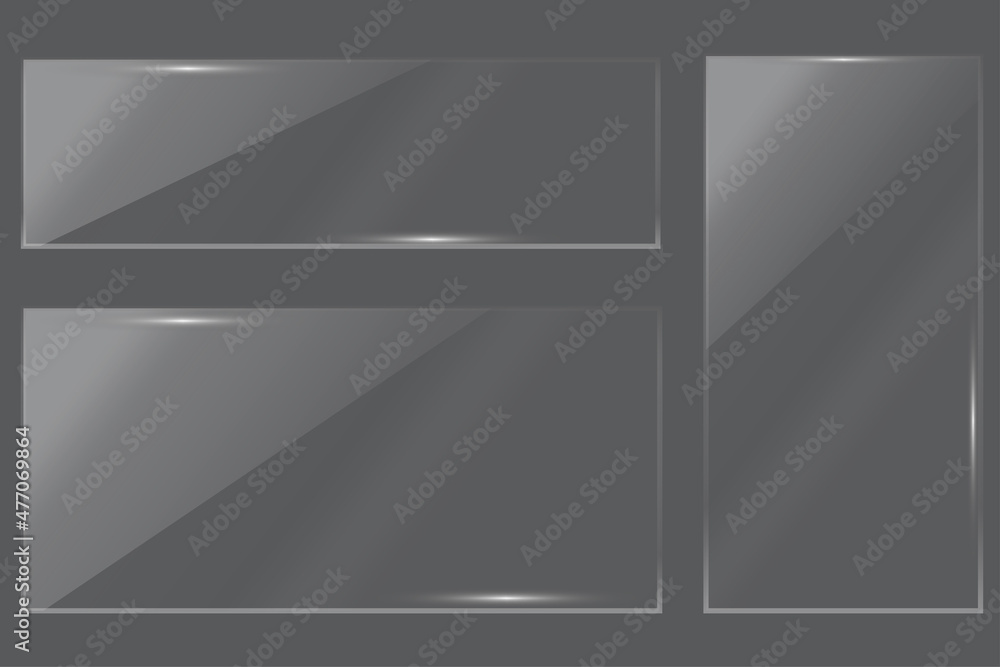 Poster glass plates icon. rectangular shape. overlay effect. transparent sign. simple flat art. vector illu