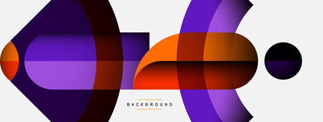 Trendy shapes, color minimal design composition, lines and shadows for wallpaper banner background or landing page