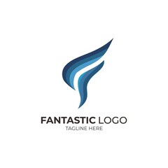 Letter F logo design, F letter logo template