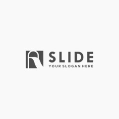 Minimalist Simple SLIDE Play Ground logo design