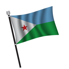 Djibouti flag background with cloth texture. Djibouti Flag vector illustration eps10. - Vector