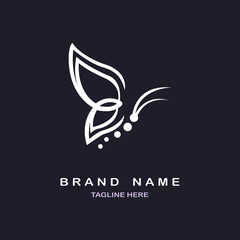 butterfly line style logo design template for brand or company and other