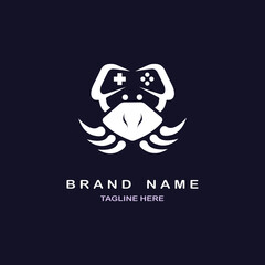 crab gamepad logo template design vector for brand or company and other