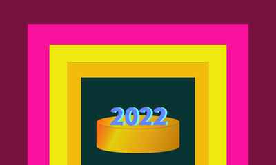 2022, new year 2022, celebrate new year, paper cut style