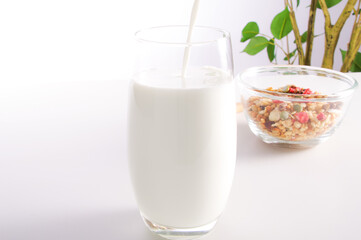 グラスと牛乳