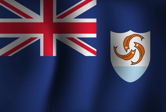 Anguilla Flag Background Waving 3D. National Independence Day Banner Wallpaper