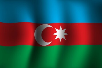 Azerbaijan Flag Background Waving 3D. National Independence Day Banner Wallpaper