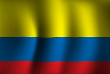 Colombia Flag Background Waving 3D. National Independence Day Banner Wallpaper