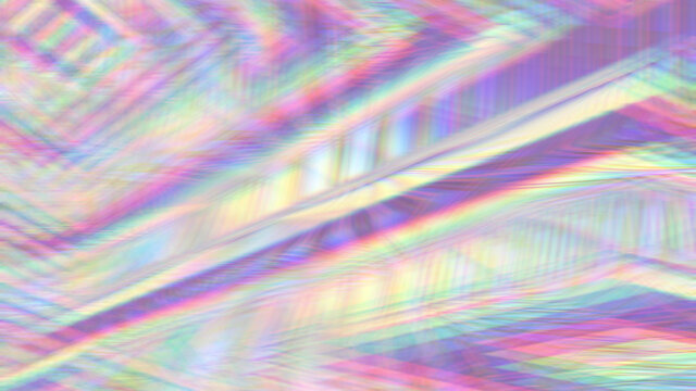 Abstract blurred pink iridescent rainbow background.