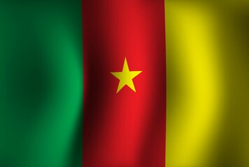 Cameroon Flag Background Waving 3D. National Independence Day Banner Wallpaper