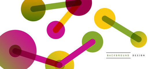 Abstract background. Round dots connected by lines. Trendy techno business template for wallpaper, banner, background or landing