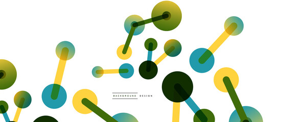 Abstract background. Round dots connected by lines. Trendy techno business template for wallpaper, banner, background or landing