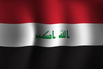 Iraq Flag Background Waving 3D. National Independence Day Banner Wallpaper