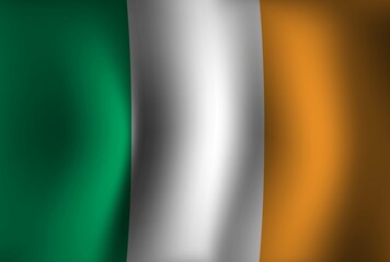 Ireland Flag Background Waving 3D. National Independence Day Banner Wallpaper