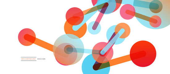 Abstract background. Round dots connected by lines. Trendy techno business template for wallpaper, banner, background or landing