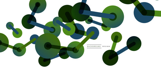 Abstract background. Round dots connected by lines. Trendy techno business template for wallpaper, banner, background or landing