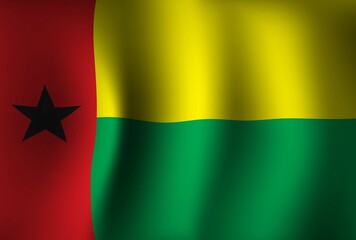 Guinea-Bissau Flag Background Waving 3D. National Independence Day Banner Wallpaper