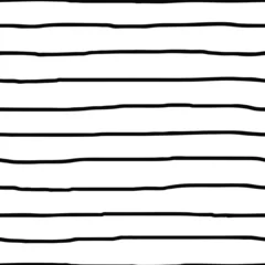 Behang Horizontale gebogen lijnen, handtekening. Minimalistische vectorachtergrond, naadloos patroon. © Valerii
