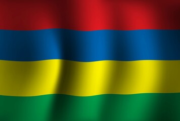 Fototapeta premium Mauritius Flag Background Waving 3D. National Independence Day Banner Wallpaper