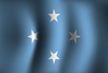 Micronesia Flag Background Waving 3D. National Independence Day Banner Wallpaper - obrazy, fototapety, plakaty